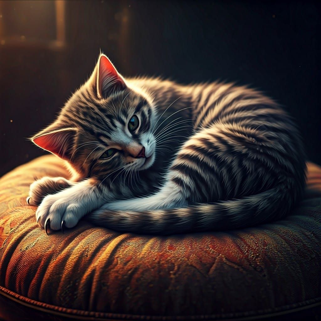 Cute Cat Reveals Sharp Claws: Fantasy Concept Art