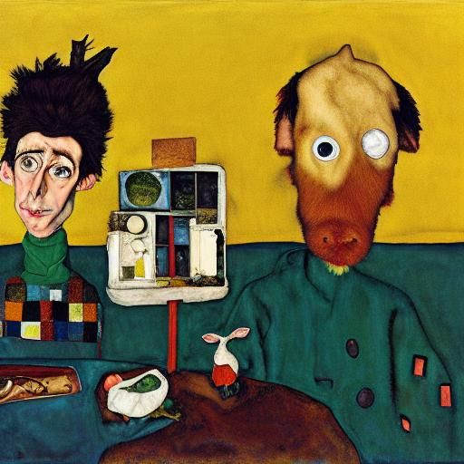 Aardvark in Egon Schiele and Aardman Style