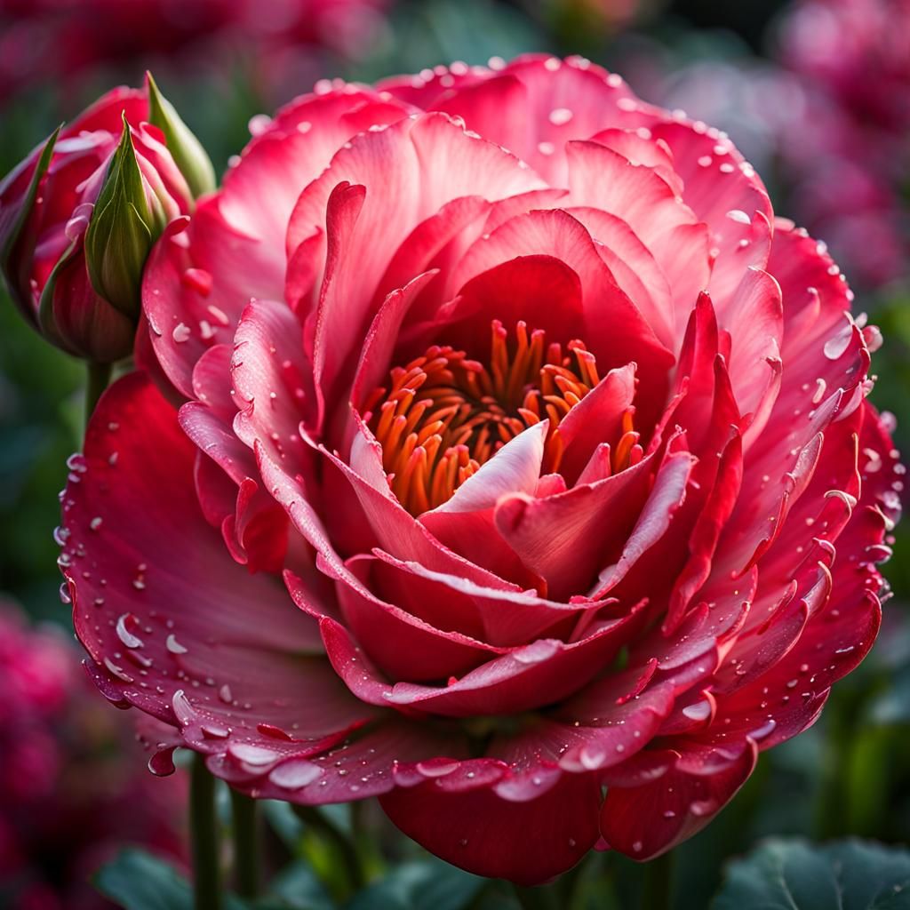 Hyperrealistic Valentine's Day Garden Photograph