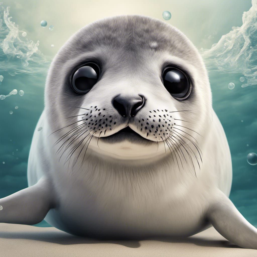 World's Cutest Baby Seal with Encouraging Smile