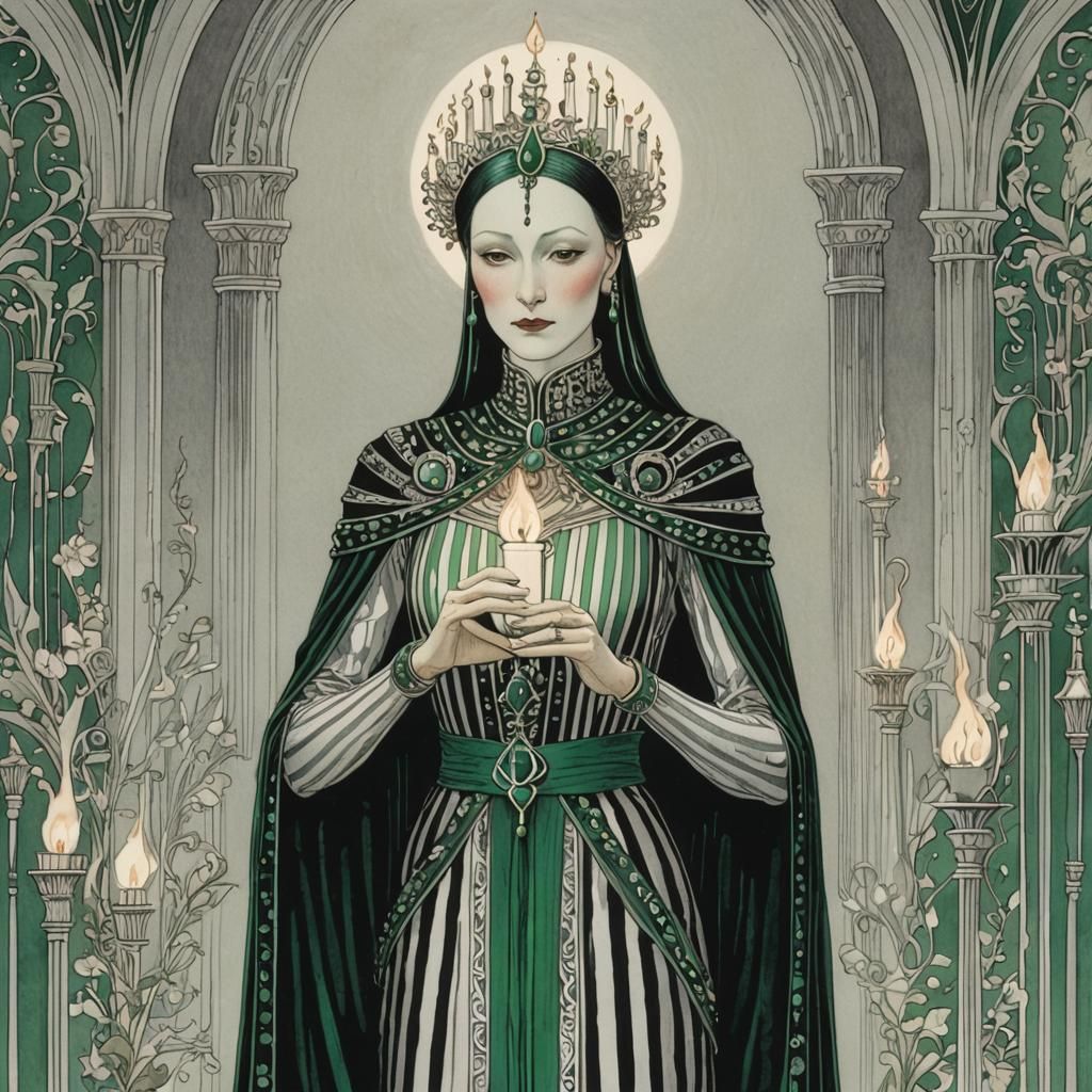 Candlelight Drawing with Theatrical Emerald Details