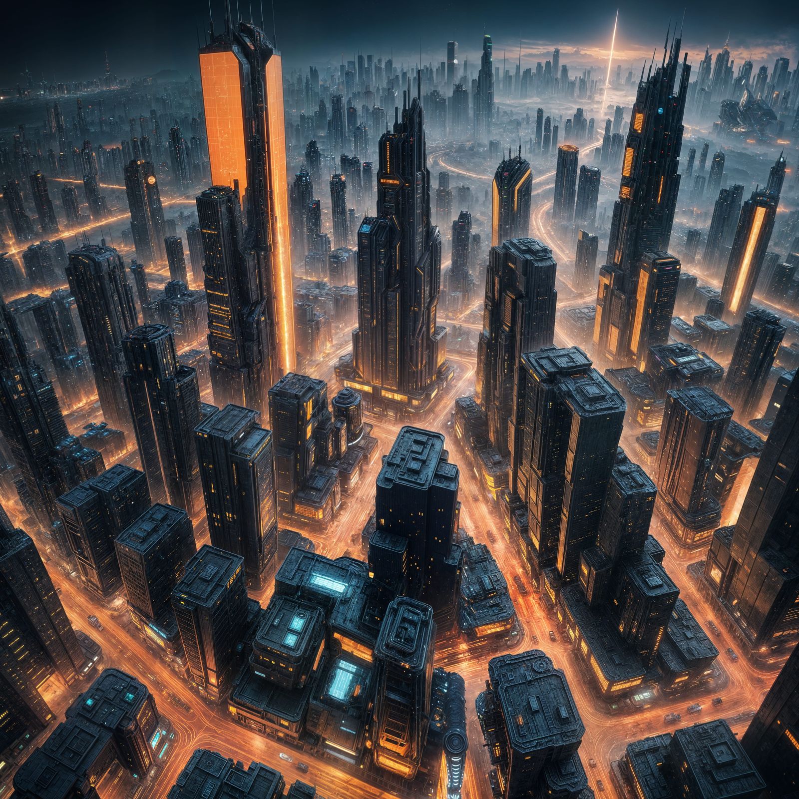 Futuristic City Xzanthados in Sci-Fi Style
