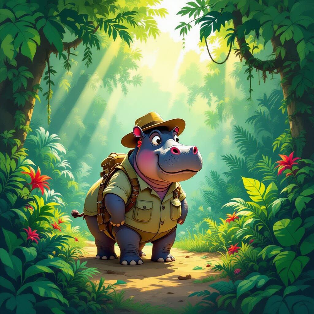 Whimsical Hippo's Jungle Adventure Game Cover