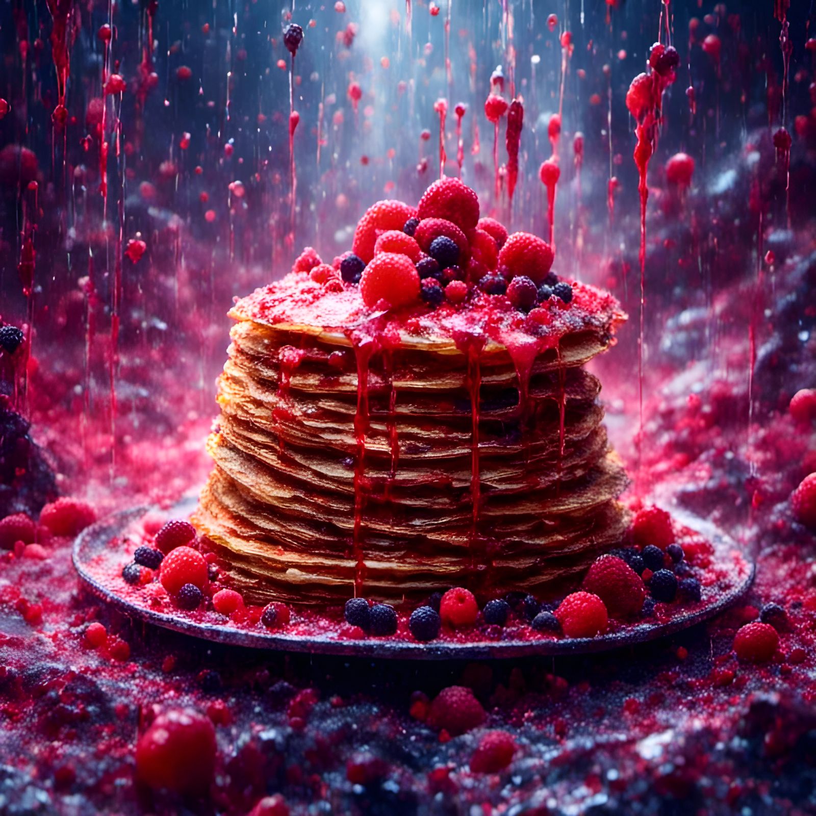 Macabre Hyperreal Crepes with an Eye