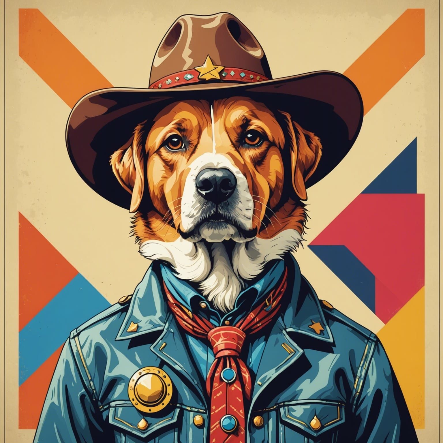 Cowboy Dog: Pop Art Screen Print