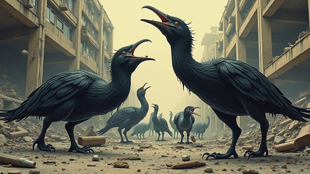 Platypus Apocalypse in Gothic Horror Style