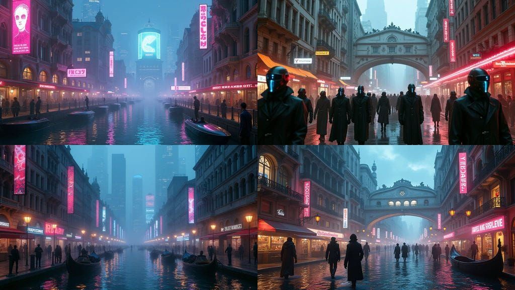 Cyberpunk Venice Street Scene