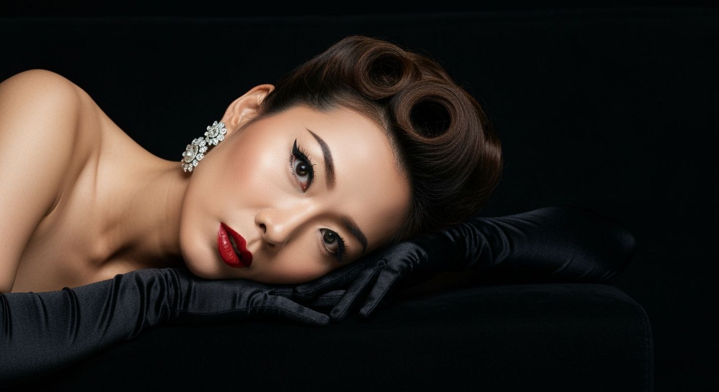Glamorous Asian Woman in 1930s Hollywood Style