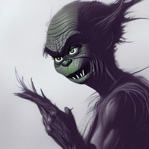 Sinister Demon Baby with Grinch Smile