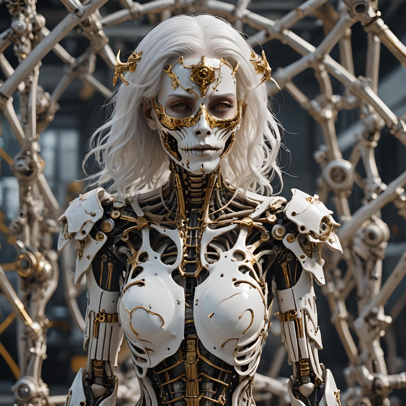 Cyberpunk Woman with Mask in Ultra Detail