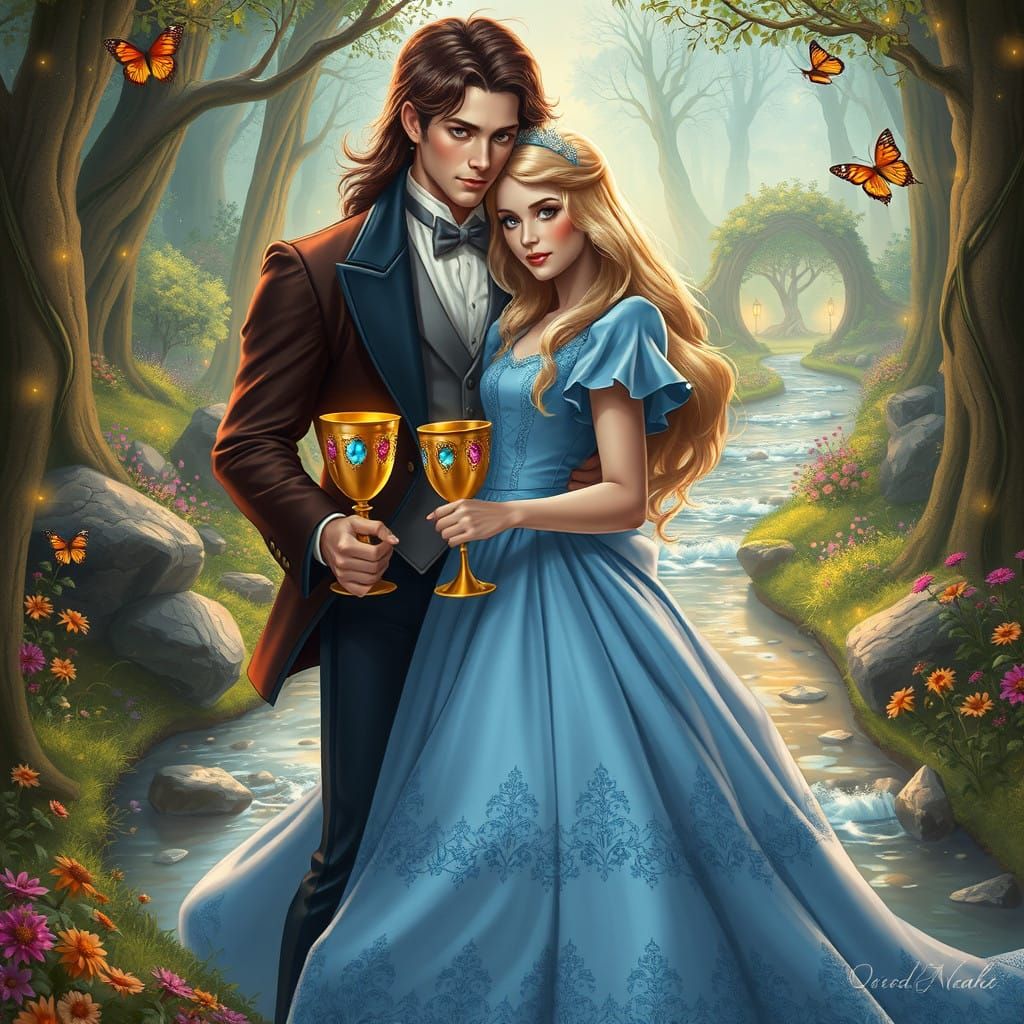 Whimsical Romance in a Vibrant Forest