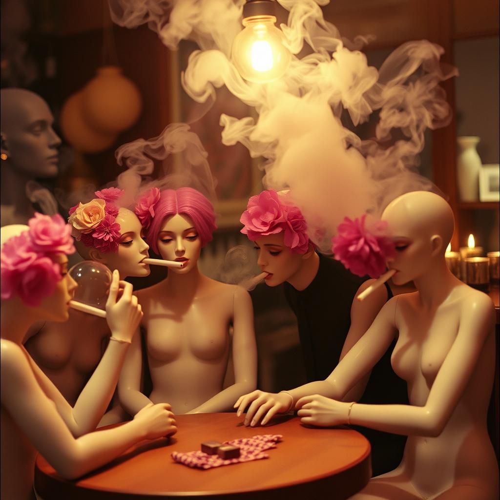 Surreal Mannequins in a Whimsical Flower Bar