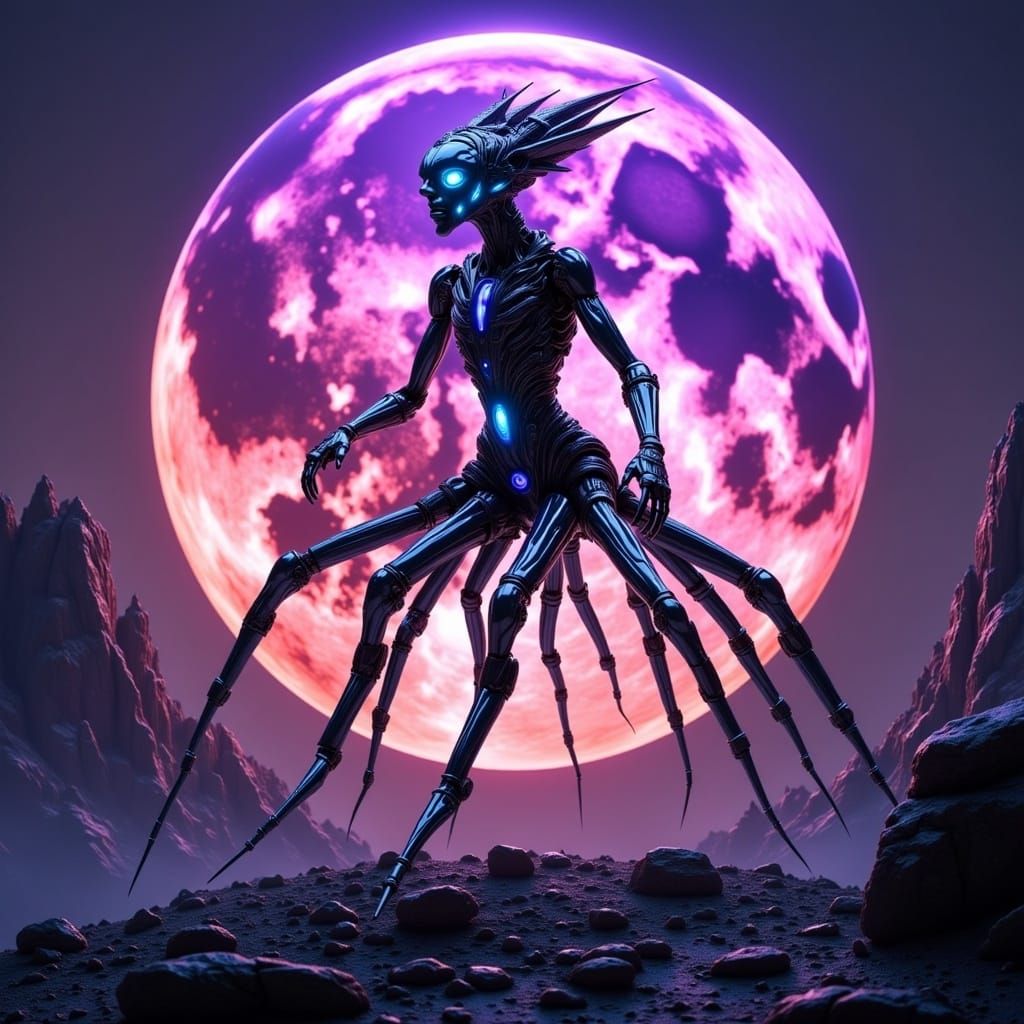 Otherworldly Creature Screaming on Mountain Peak