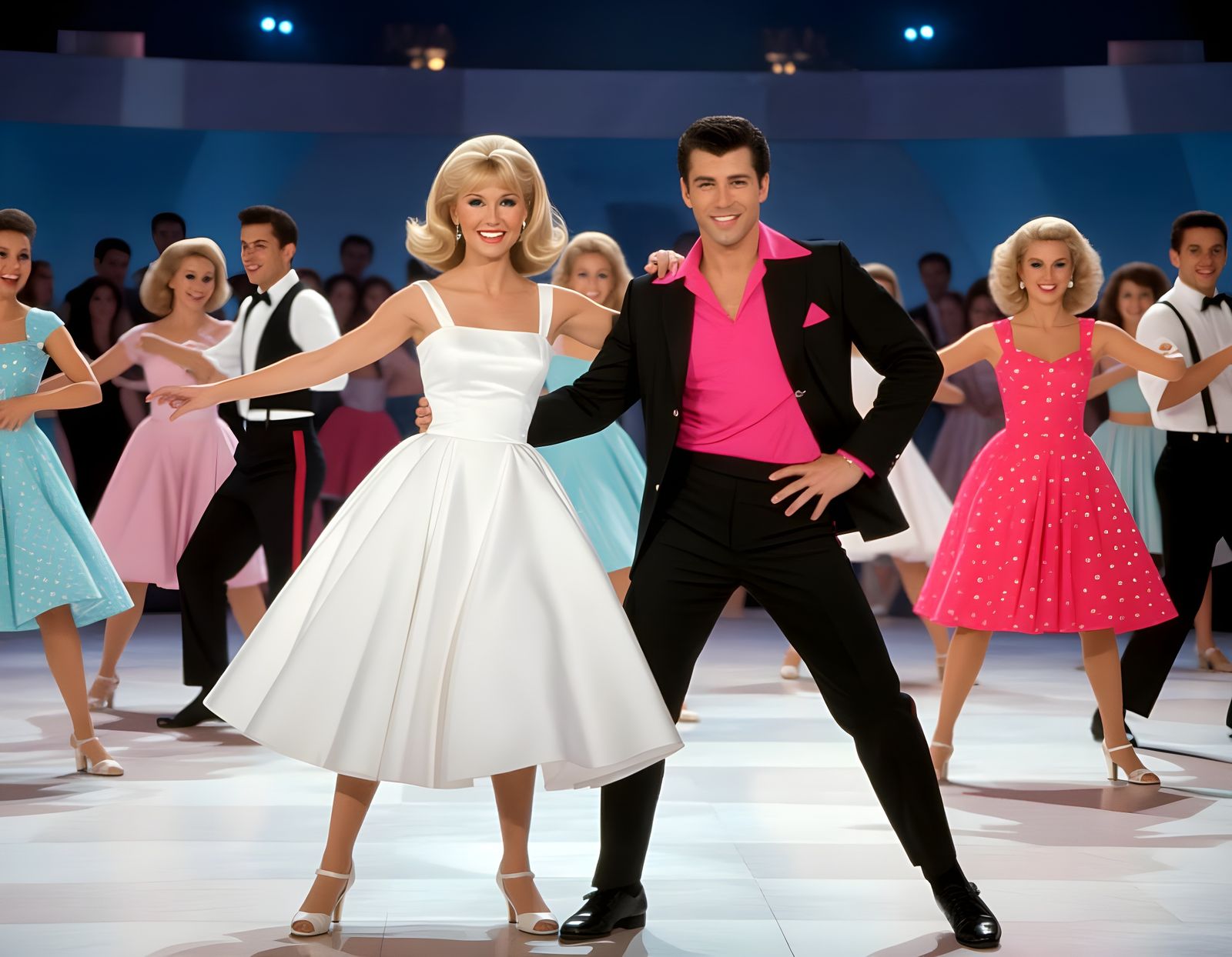 Sandy and Danny Dance at the High School Prom
