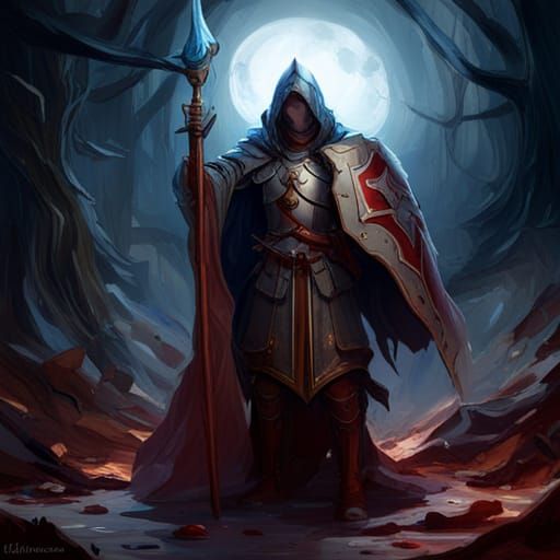 Hooded Knight in Dark Fantasy Style