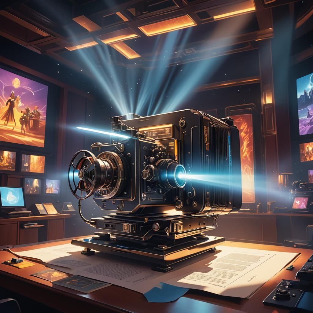 Book Projector: Hyperrealistic Sci-Fi Concept Art