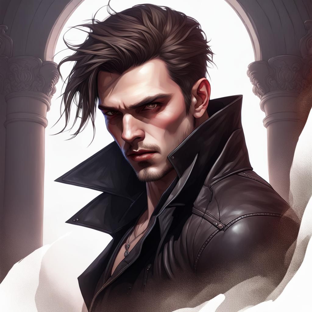Badass Vampire Portrait in Modern Goth Style
