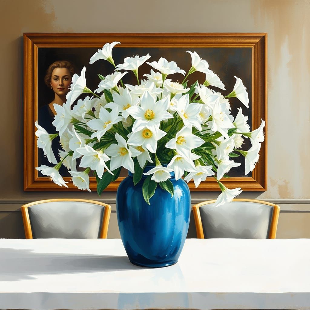 Elegant Still Life in Gouache Style