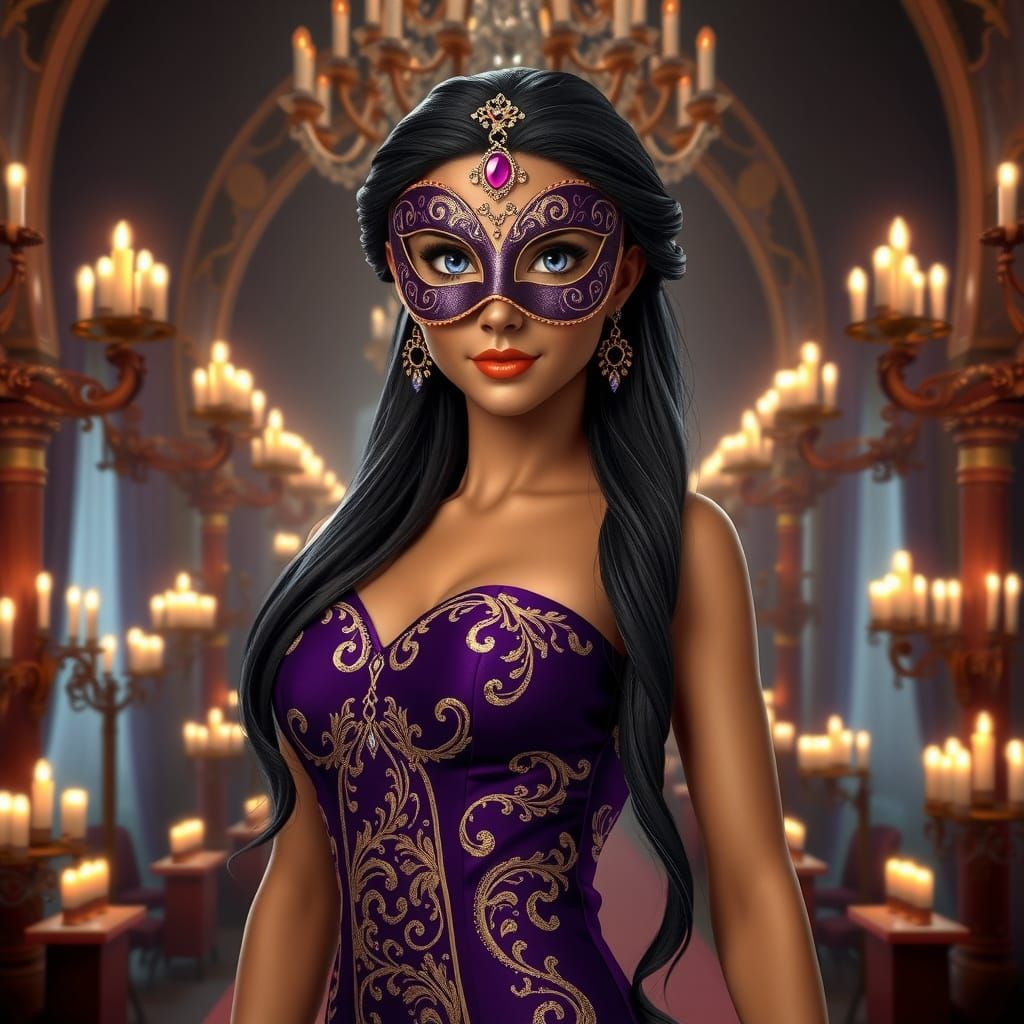 Elegant Princess in a Grand Ballroom