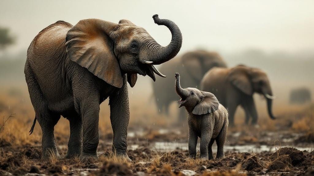 Elephants Rejoice as Rain Returns to the Savanna