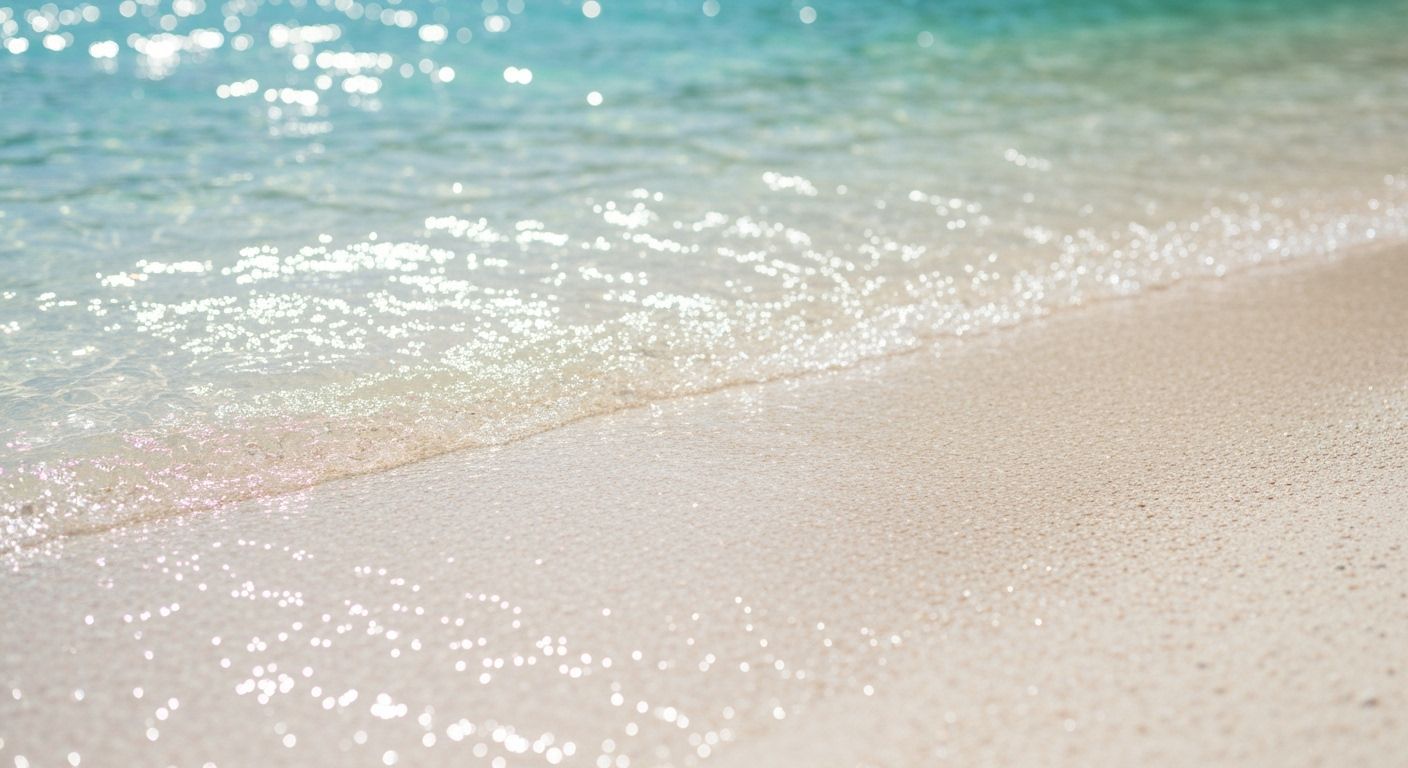 Tropical Beach with Turquoise Waves in Impressionist Style