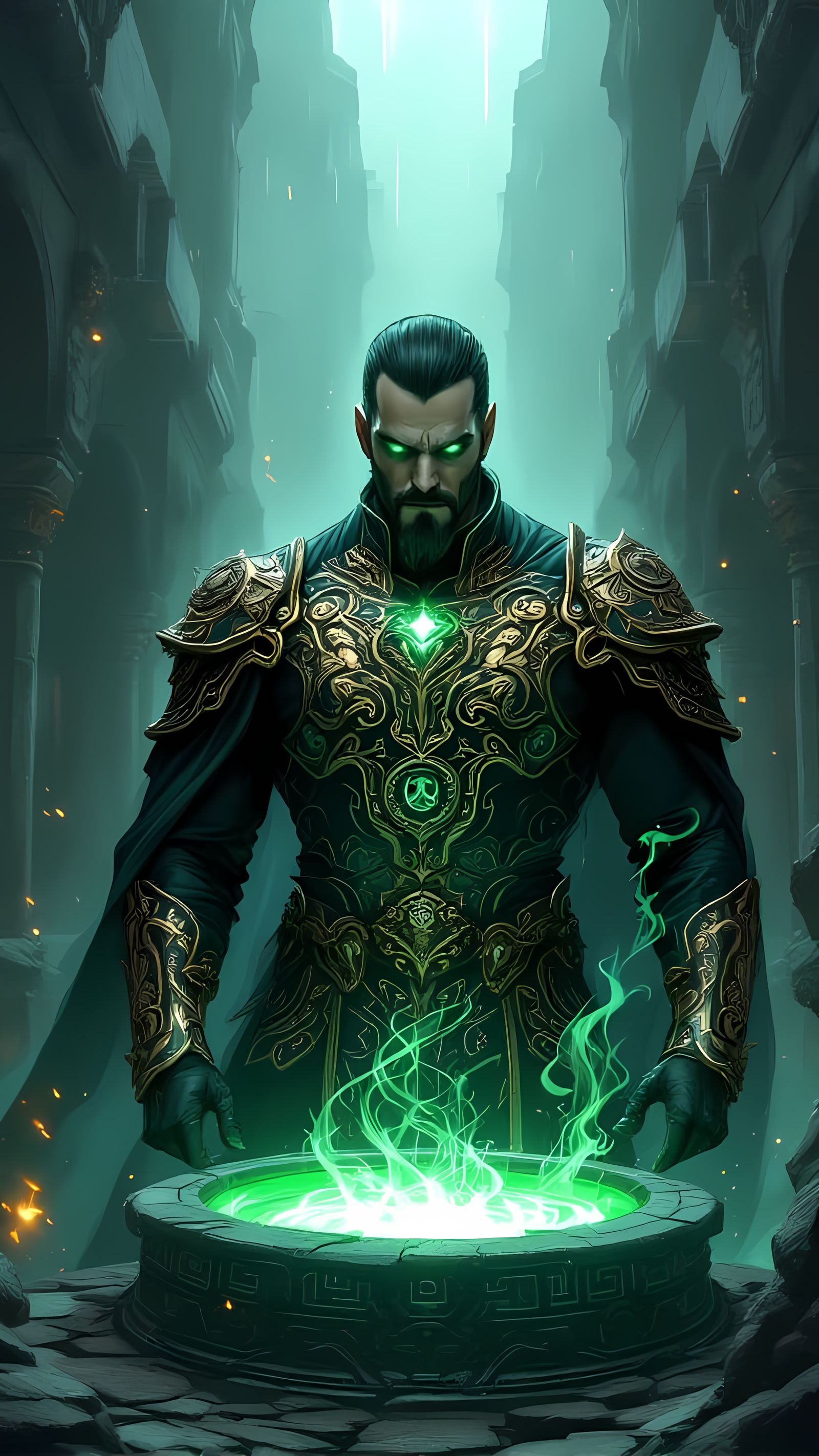 Mysterious Ra's al Ghul Amidst Ancient Himalayan Ruins in Cy...