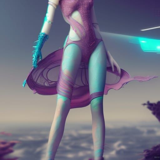 Biodegradable Futuristic Fashion Show in Detailed Matte Pain...