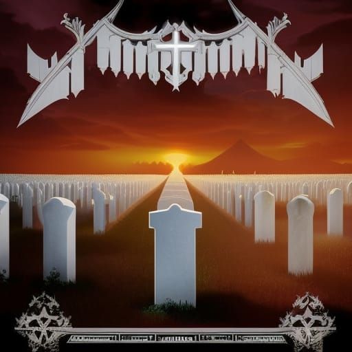 Graveyard Scene with Crosses: Fantasy Concept Art