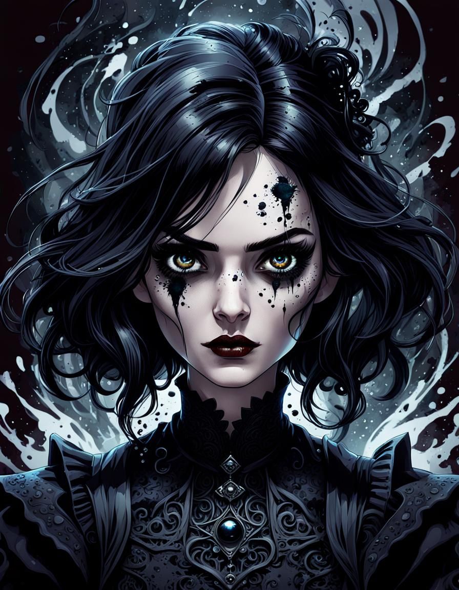 Gothic Victorian Character Portrait in Burton Style