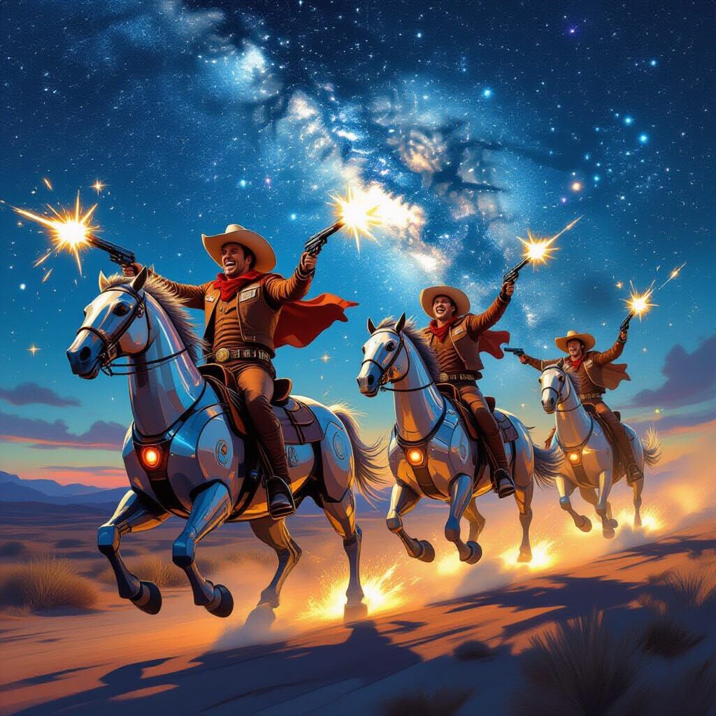 Space Cowboys Ride Robot Horses Through the Galaxy