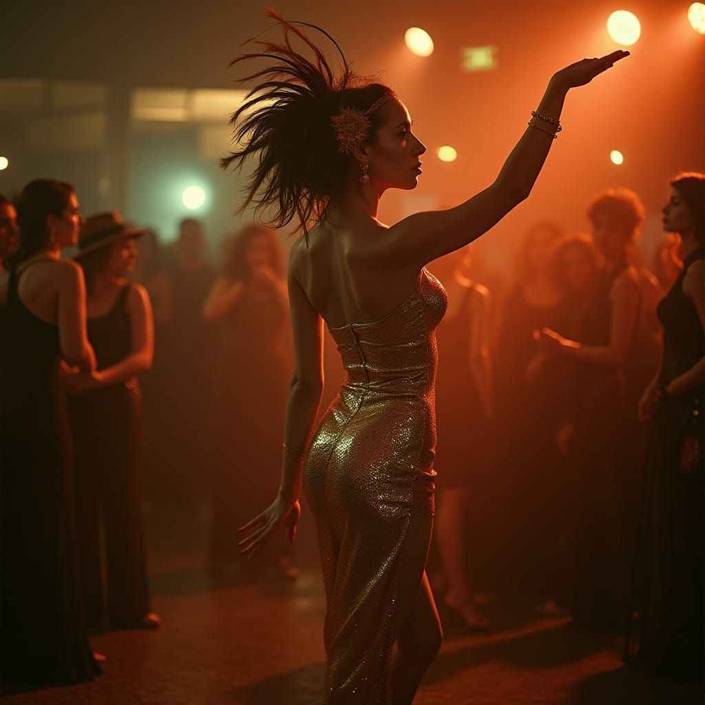 Cabaret Dancer in New Orleans, Art Deco Style