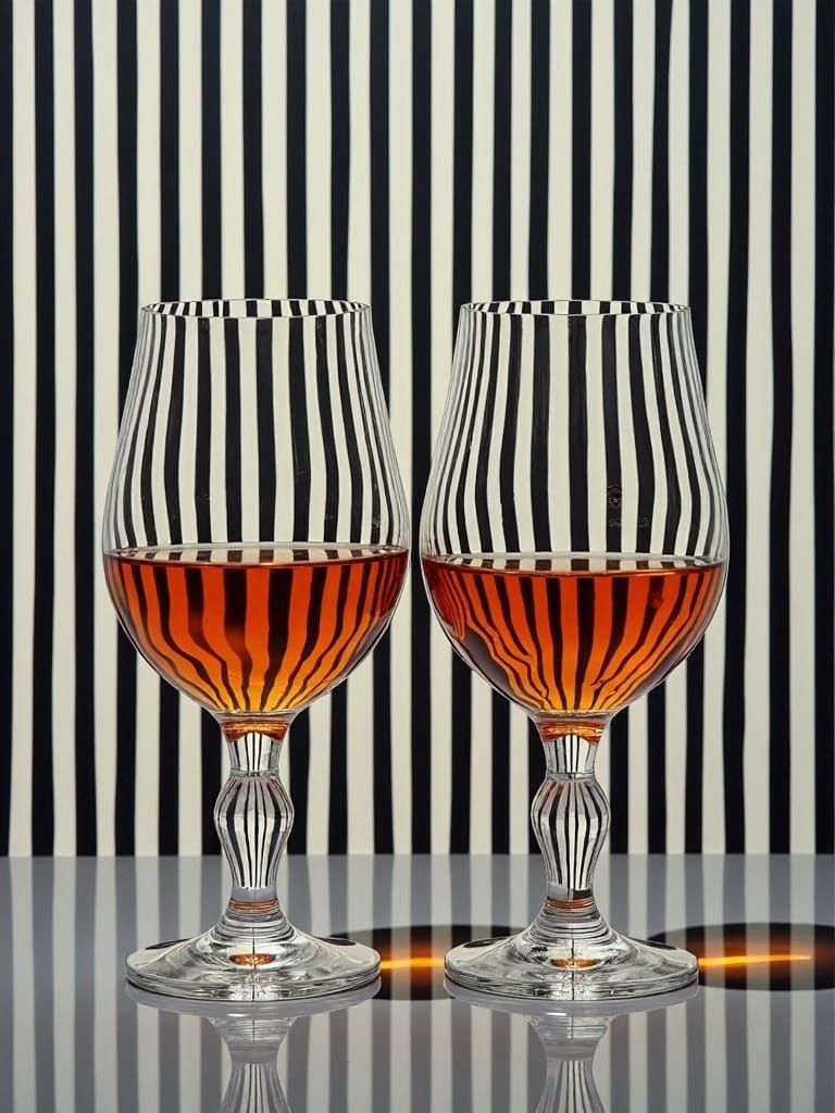 Brandy Balloons with Op Art Refractions