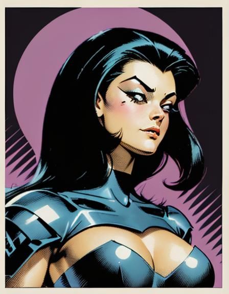 Villain Woman Halftone Logo in Frank Frazetta Style