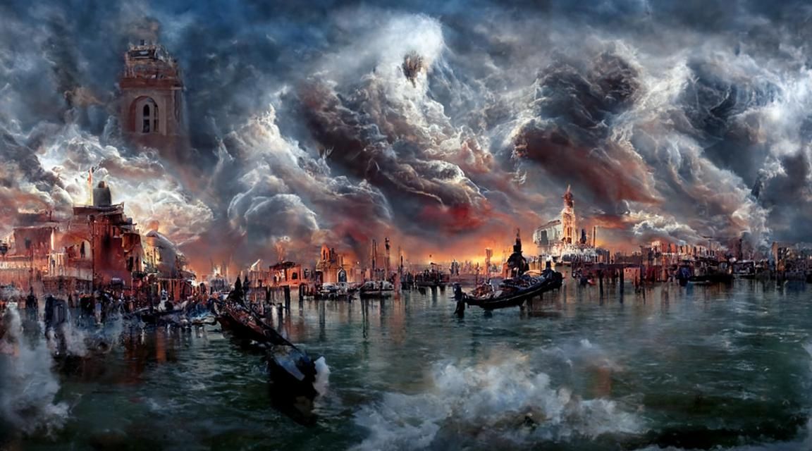 Post-Apocalyptic Venice Panorama by Rutkowski and Gurney
