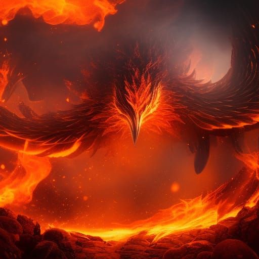 Fiery Phoenix Rising: Fantasy Art in Deep Color