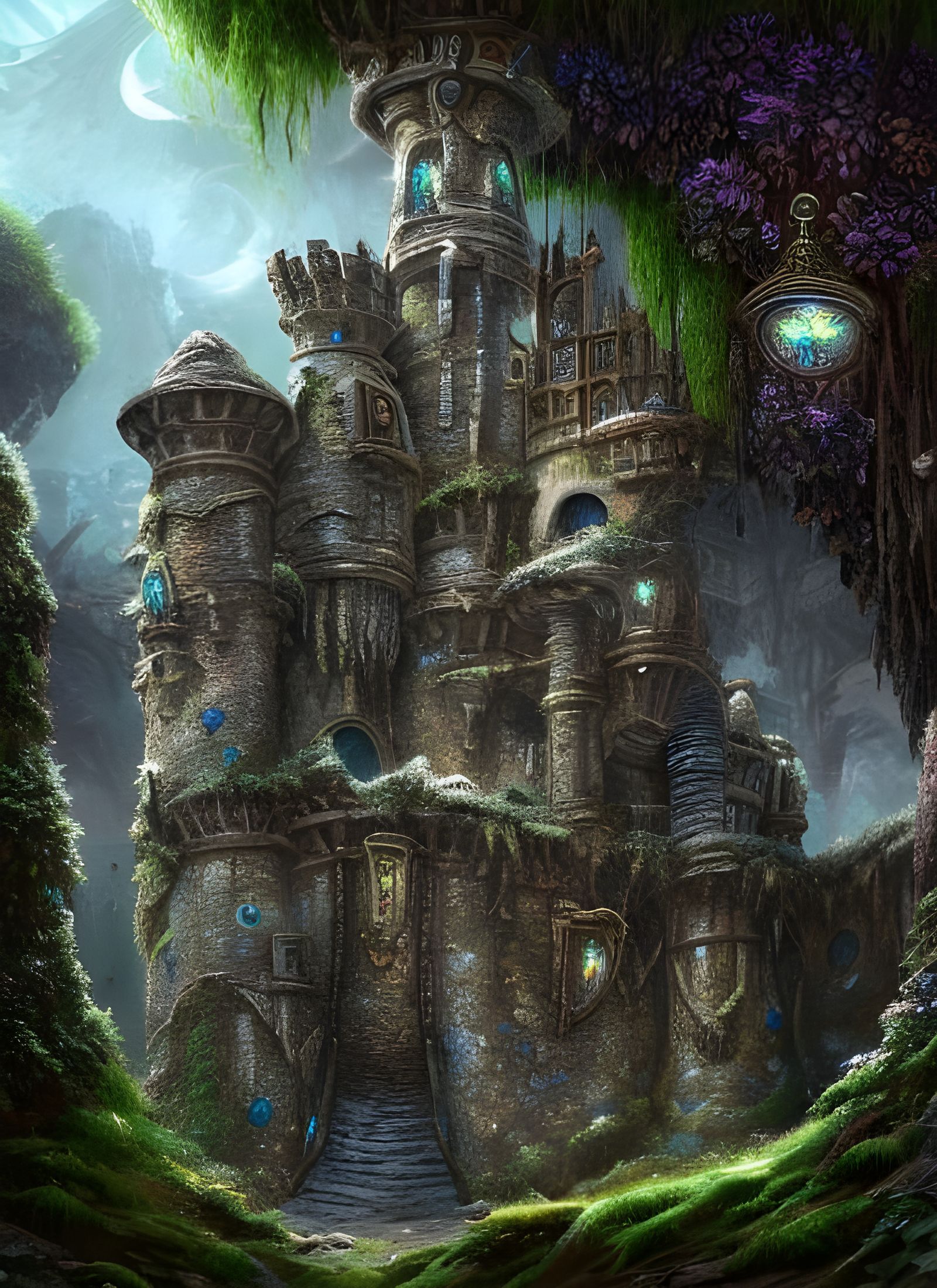 Ancient Underground Castle: High Fantasy Matte Painting