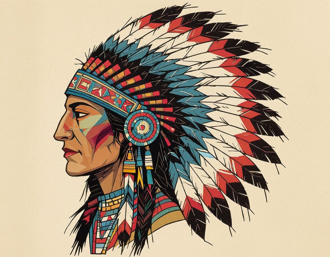 Abstract Native American Portrait Coloring