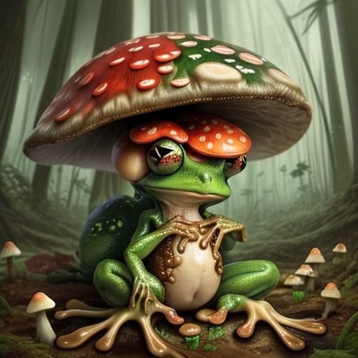 Mushroom Frog in Ancient Forest
