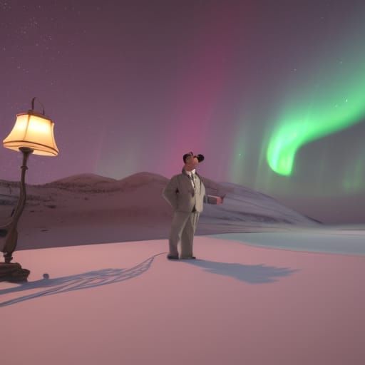 Surreal Aurora Borealis in Photo-Realistic Style
