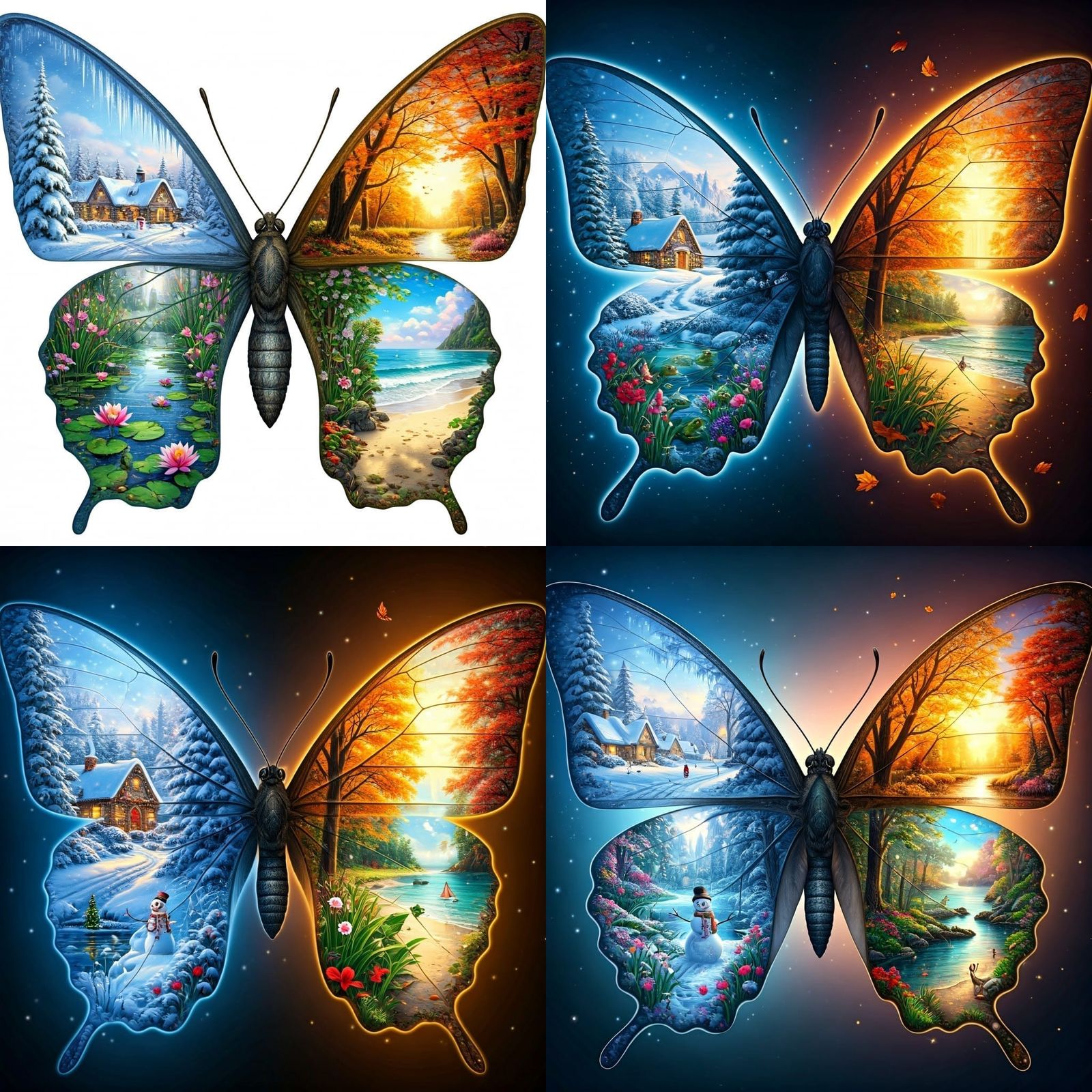 Seasonal Butterfly in Whimsical Style