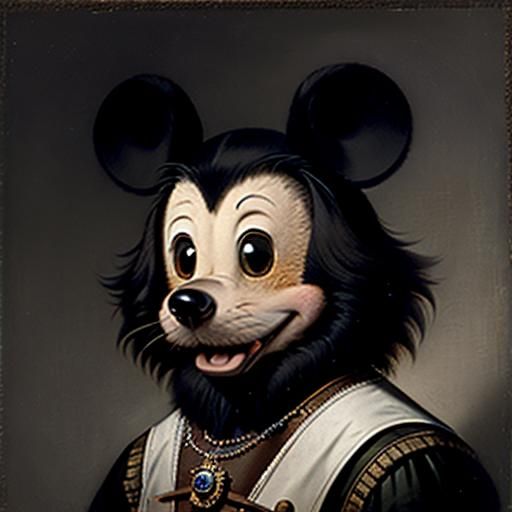Mickey Mouse Portrait in Rembrandt Style