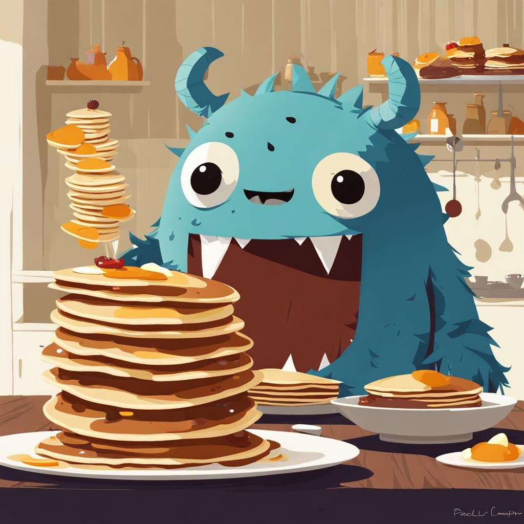 Pancake Monster with Excellent Composition