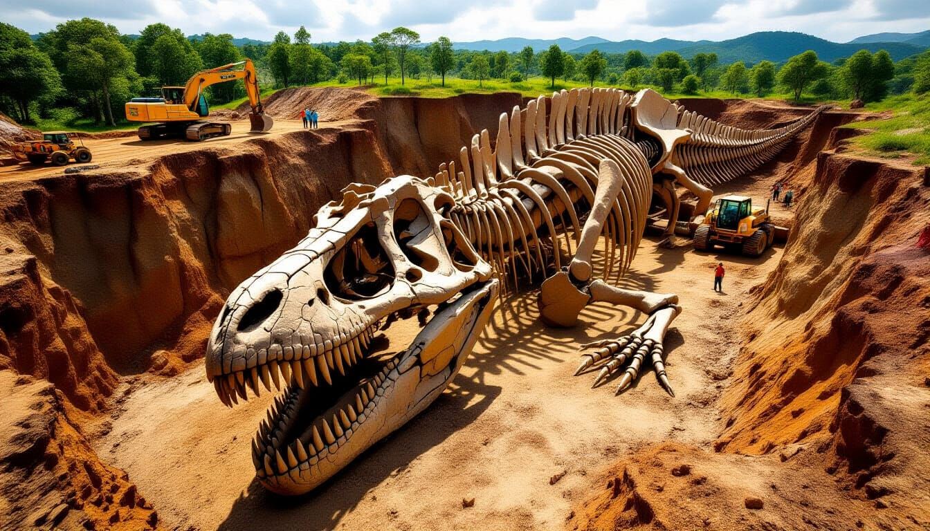 Jurassic Dinosaur Fossil Unearthed at Excavation Site