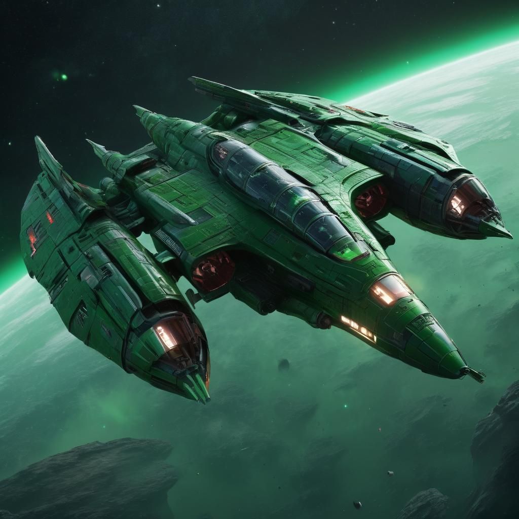 Galactic Space Cruiser in Deep Space Art