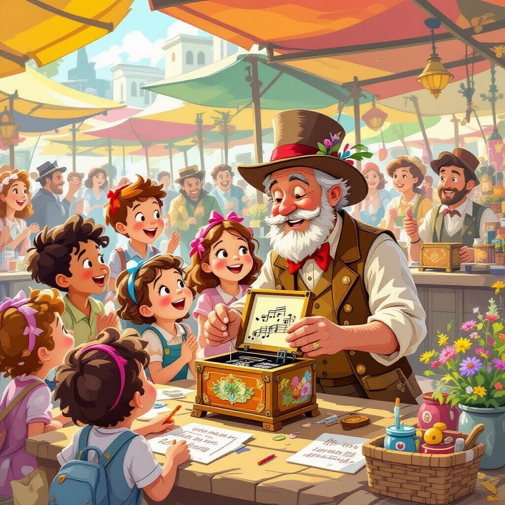Whimsical Inventor Shares Music Box in Vintage Marketplace