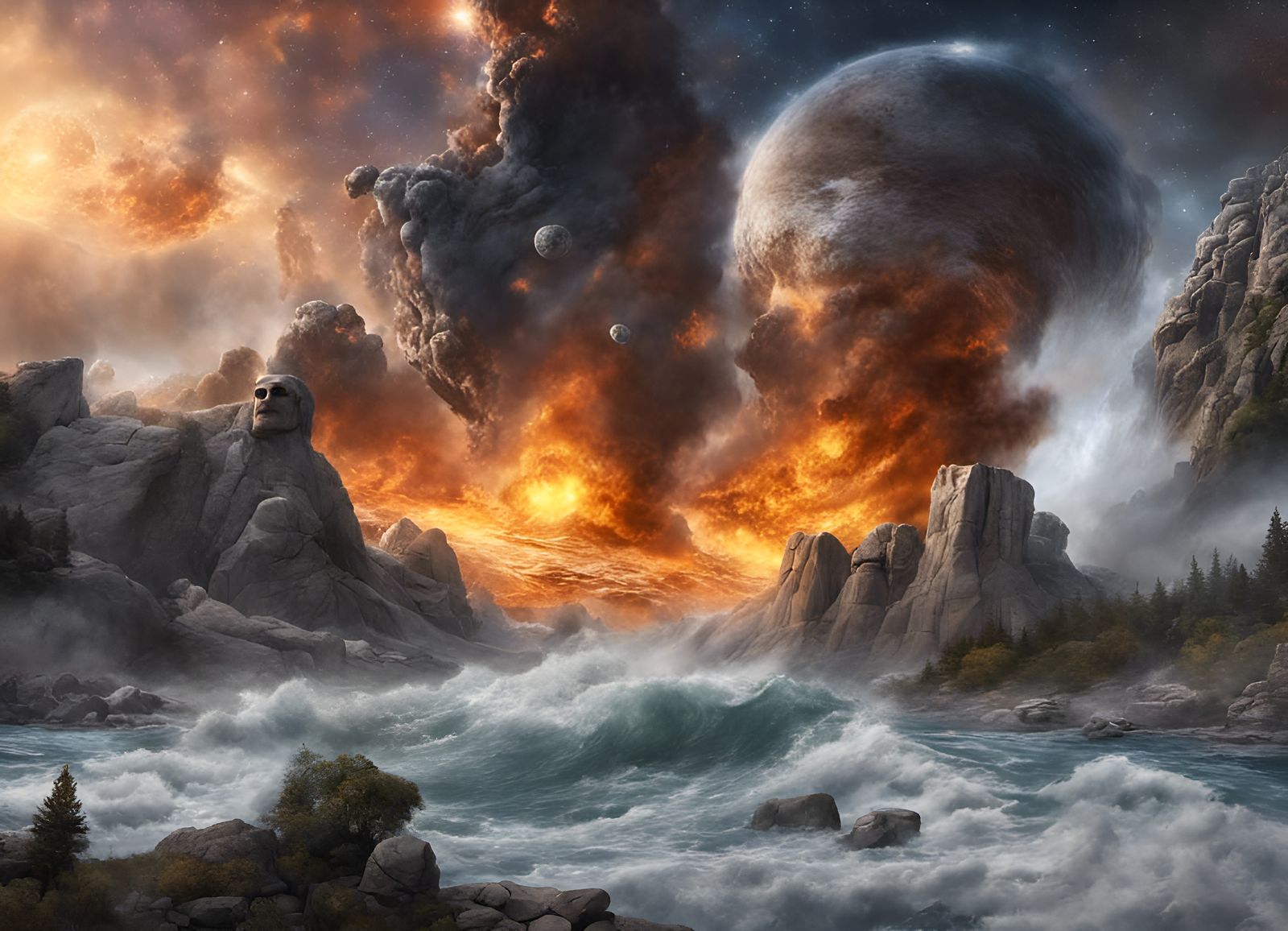 Mount Rushmore down, asteroid apocalypse.