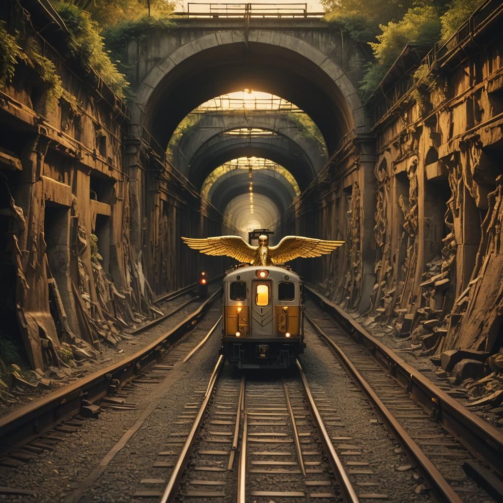 Angelic Train Conductor Guides Souls to Paradise