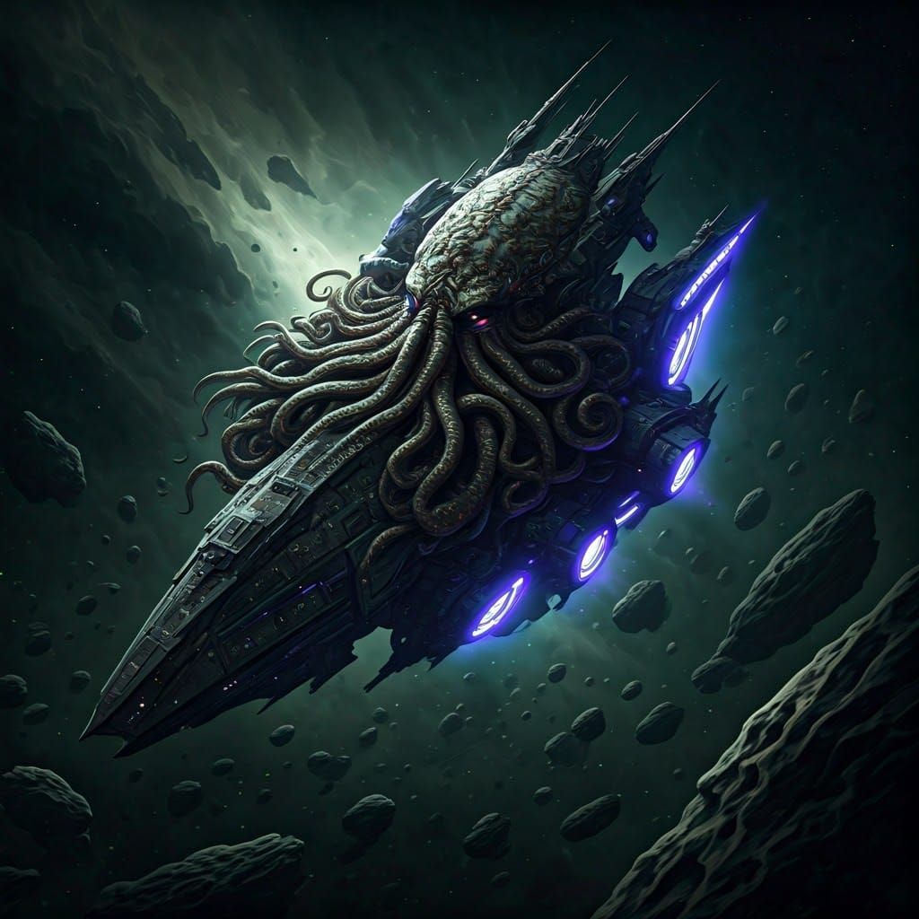 Gothic Tentacle Monster Transforms into Starship