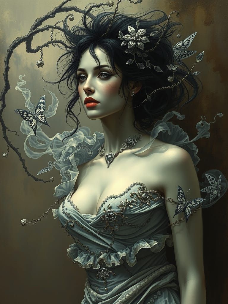 Smoky Woman in Fantasy Art Style