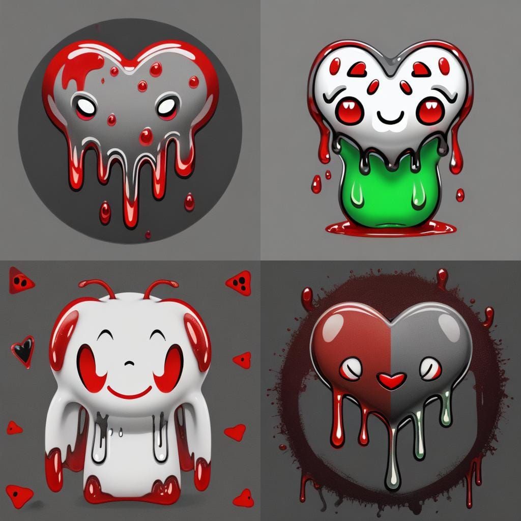 Dripping Slimy Red Heart Emoji